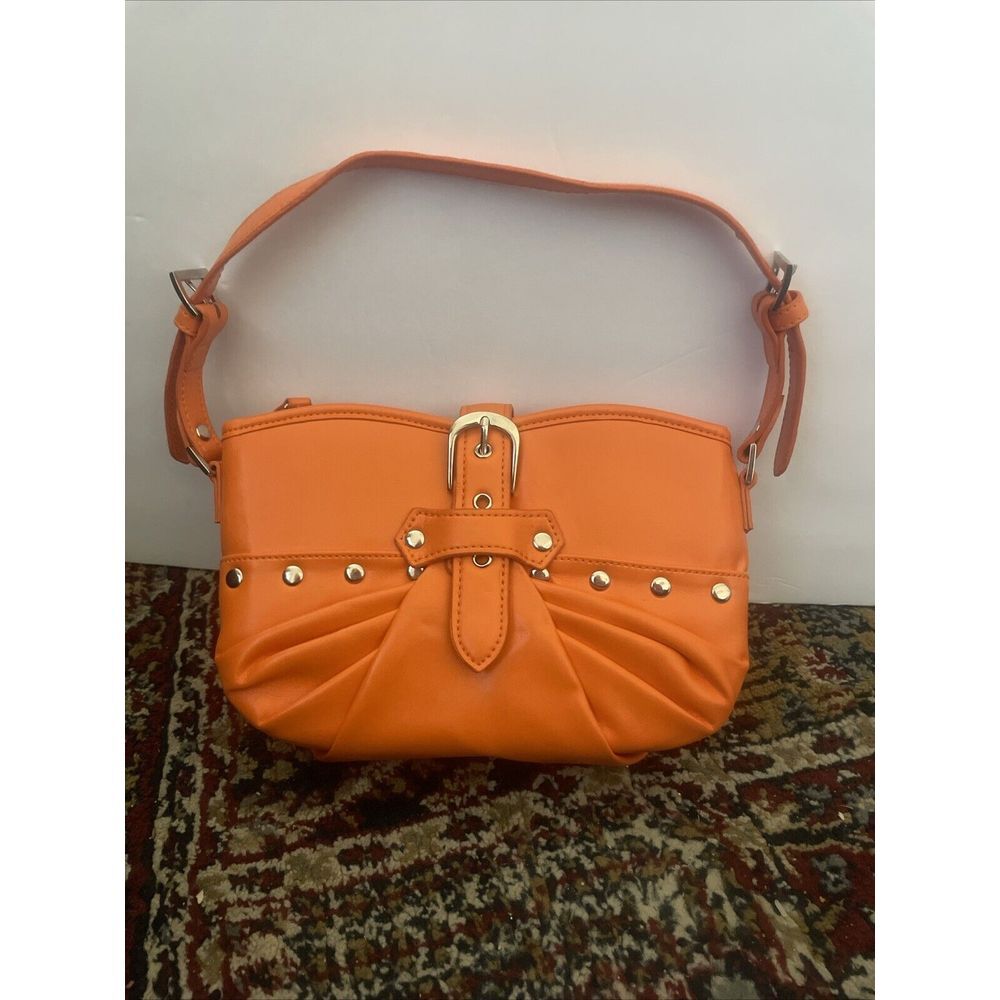 Faux Leather Orange Handbag